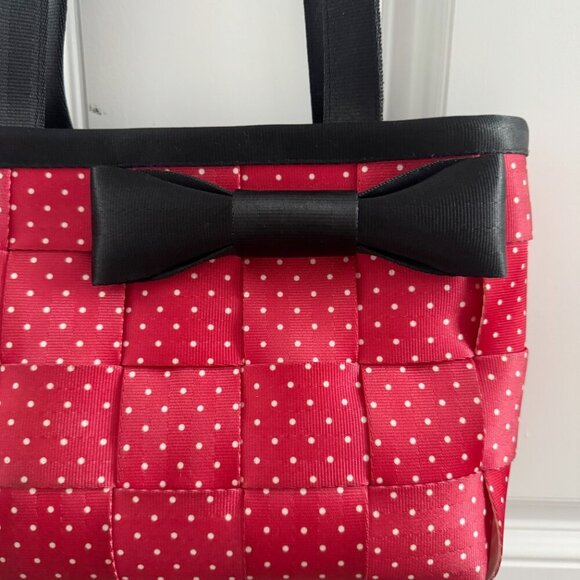 Harveys for Disney Couture Minnie Mouse Red Polka Dot Seatbelt Purse Handles Bow - Picture 3 of 12
